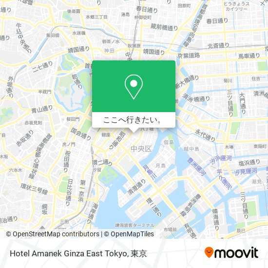 Hotel Amanek Ginza East Tokyo地図
