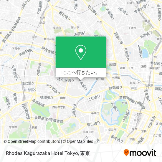 Rhodes Kagurazaka Hotel Tokyo地図