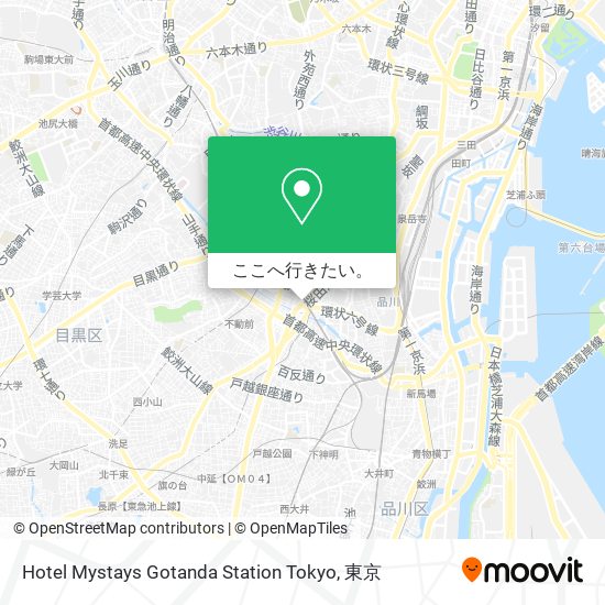 Hotel Mystays Gotanda Station Tokyo地図