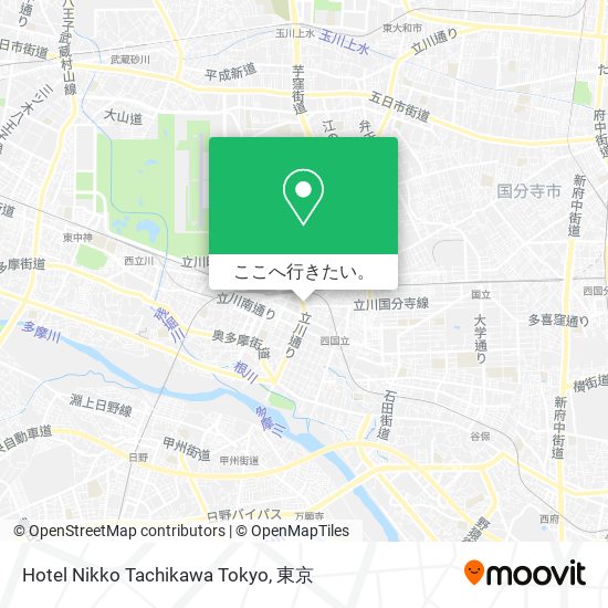 Hotel Nikko Tachikawa Tokyo地図