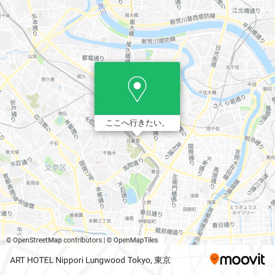 ART HOTEL Nippori Lungwood Tokyo地図