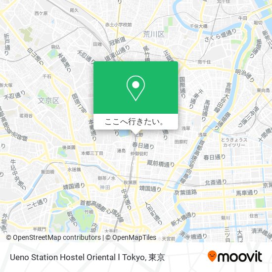 Ueno Station Hostel Oriental Ⅰ Tokyo地図