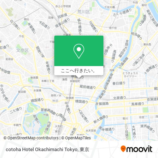 cotoha Hotel Okachimachi Tokyo地図