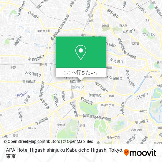APA Hotel Higashishinjuku Kabukicho Higashi Tokyo地図