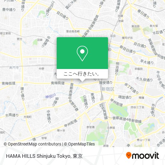 HAMA HILLS Shinjuku Tokyo地図