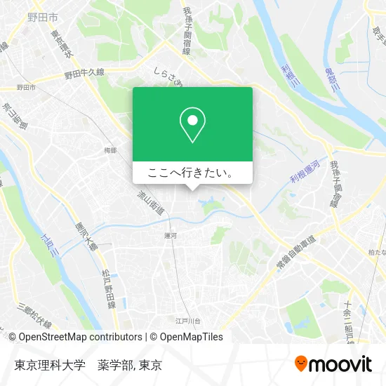東京理科大学　薬学部地図