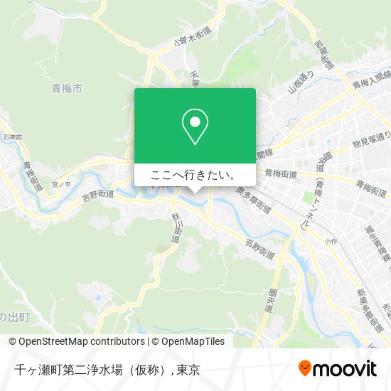千ヶ瀬町第二浄水場（仮称）地図