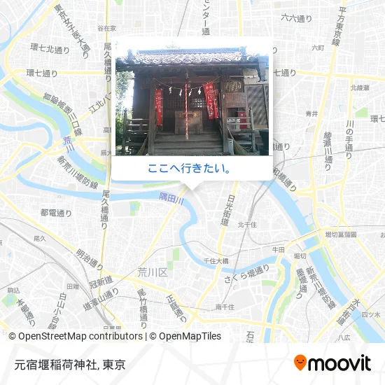 元宿堰稲荷神社地図