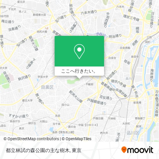 都立林試の森公園の主な樹木地図