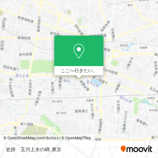 史跡　玉川上水の碑地図