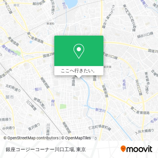 銀座コージーコーナー川口工場地図