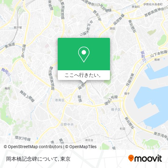 岡本橋記念碑について地図