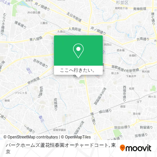 パークホームズ蘆花恒春園オーチャードコート地図