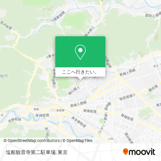 塩船観音寺第二駐車場地図