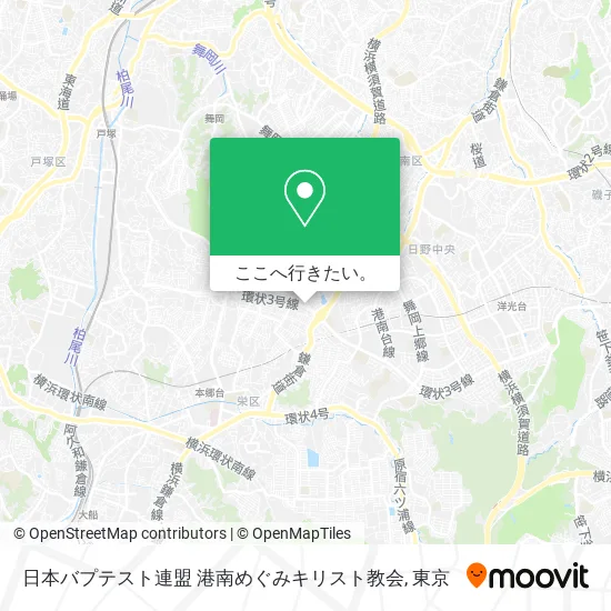 日本バプテスト連盟 港南めぐみキリスト教会地図