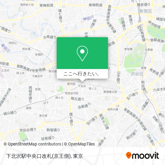 下北沢駅中央口改札(京王側)地図