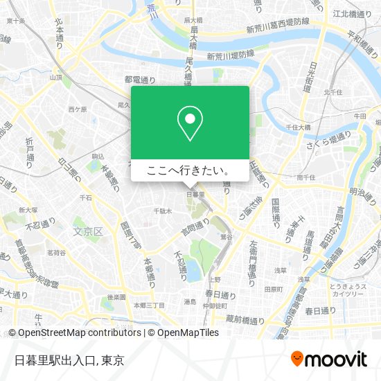 日暮里駅出入口地図