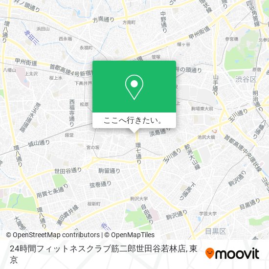 24時間フィットネスクラブ筋二郎世田谷若林店地図