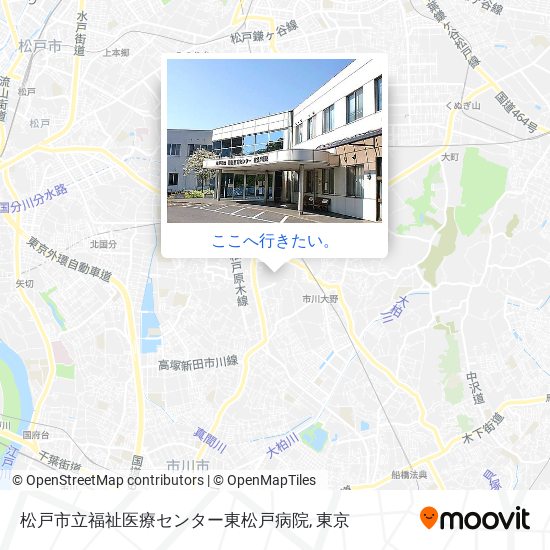 松戸市立福祉医療センター東松戸病院地図