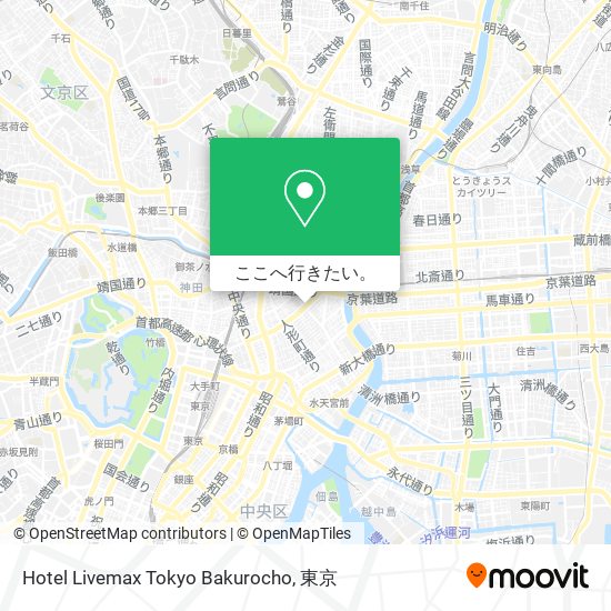 Hotel Livemax Tokyo Bakurocho地図