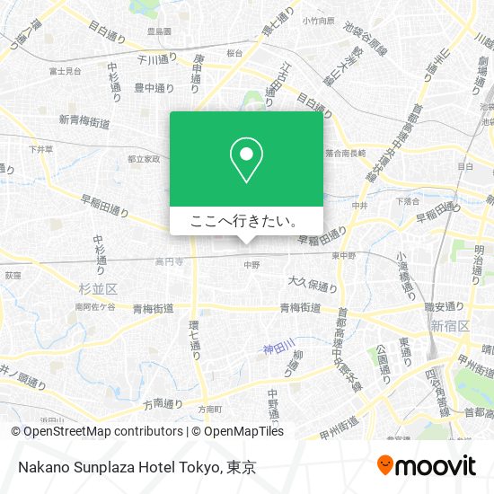 Nakano Sunplaza Hotel Tokyo地図