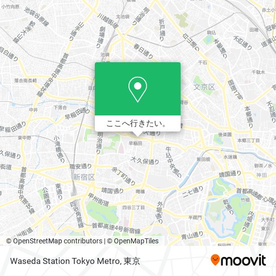 Waseda Station Tokyo Metro地図