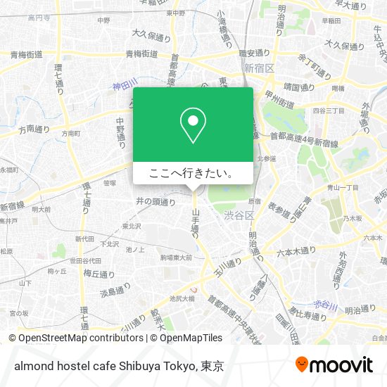 almond hostel cafe Shibuya Tokyo地図