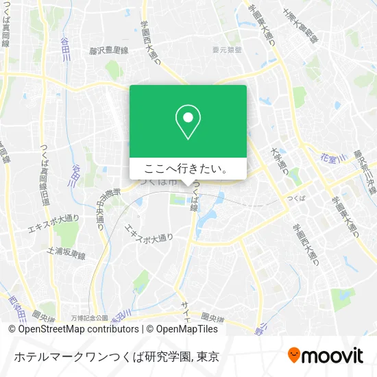 ホテルマークワンつくば研究学園地図