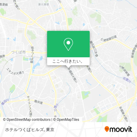 ホテルつくばヒルズ地図