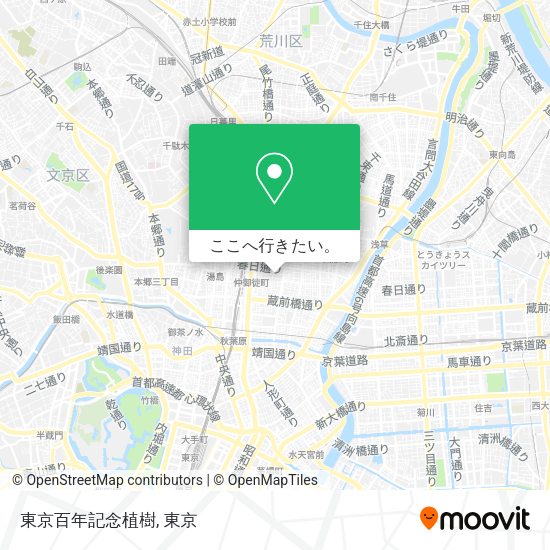 東京百年記念植樹地図