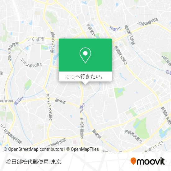 谷田部松代郵便局地図