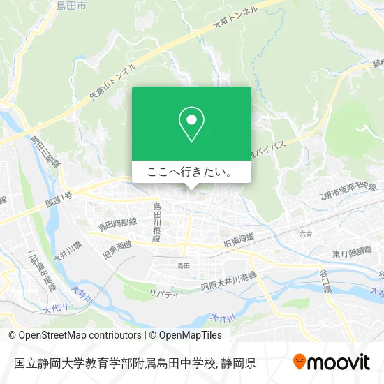 国立静岡大学教育学部附属島田中学校地図