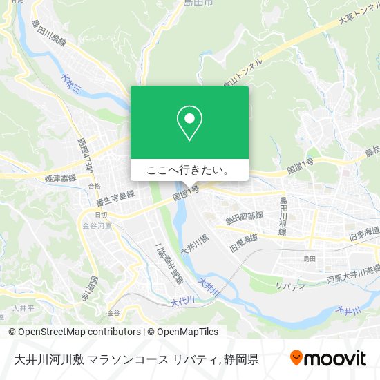 大井川河川敷 マラソンコース リバティ地図