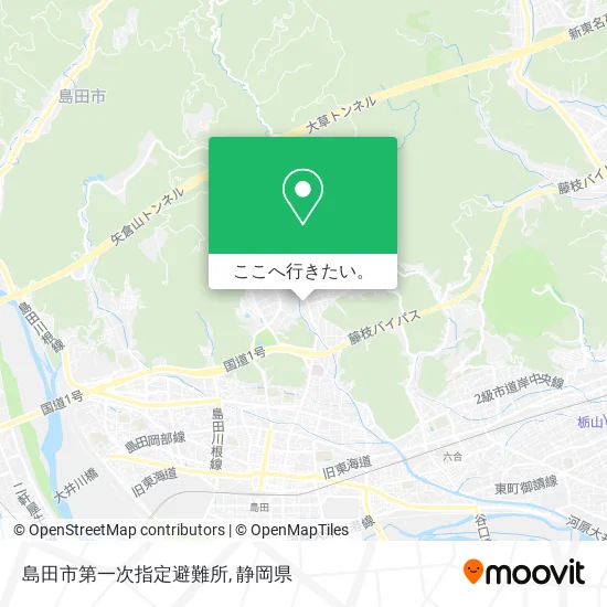 島田市第一次指定避難所地図