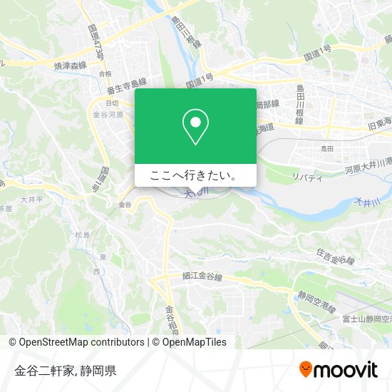 金谷二軒家地図