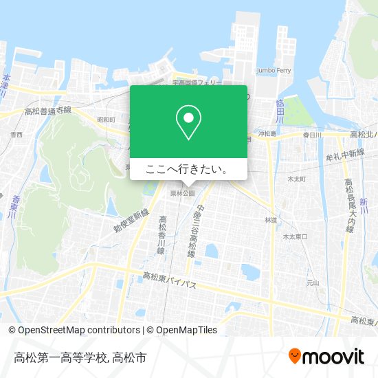 高松第一高等学校地図