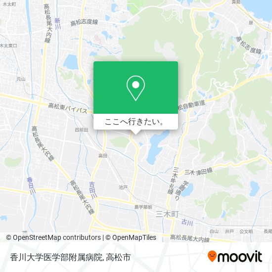 香川大学医学部附属病院地図