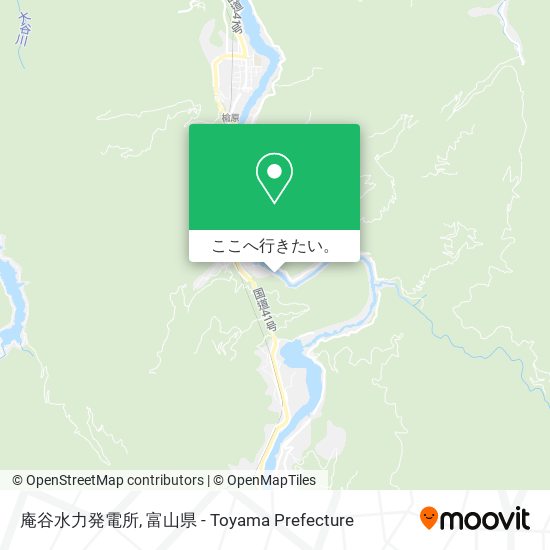 庵谷水力発電所地図
