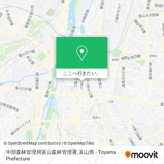 中部森林管理局富山森林管理署地図