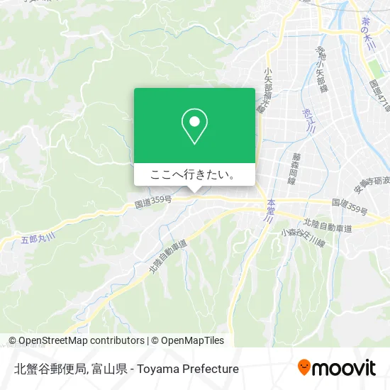 北蟹谷郵便局地図