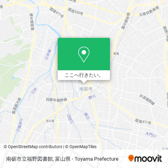 南砺市立福野図書館地図