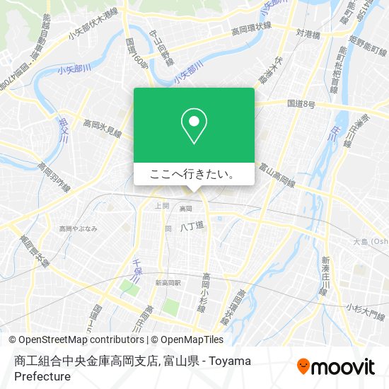 商工組合中央金庫高岡支店地図