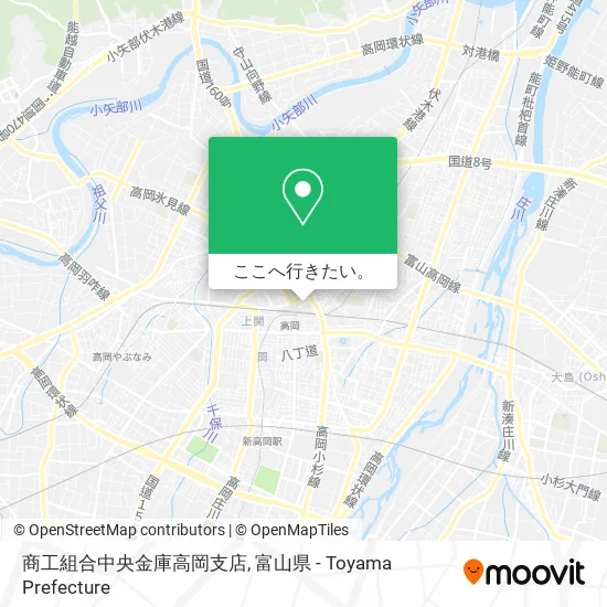 商工組合中央金庫高岡支店地図