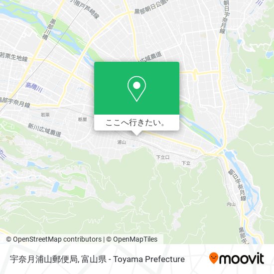 宇奈月浦山郵便局地図