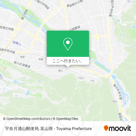 宇奈月浦山郵便局地図