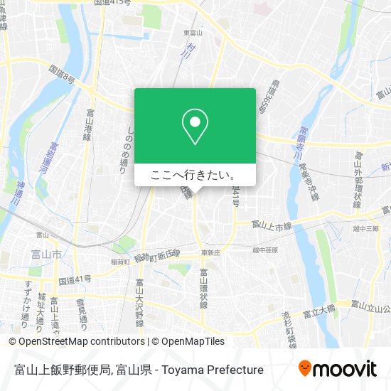 富山上飯野郵便局地図