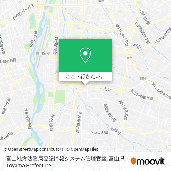 富山地方法務局登記情報システム管理官室地図