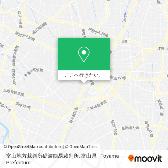 富山地方裁判所砺波簡易裁判所地図