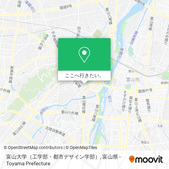 富山大学（工学部・都市デザイン学部）地図