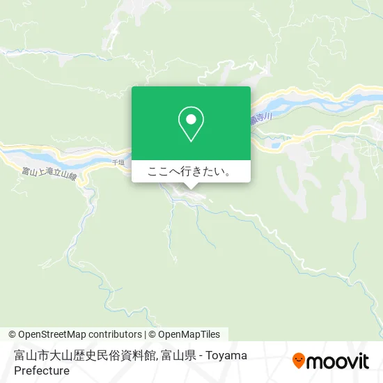 富山市大山歴史民俗資料館地図